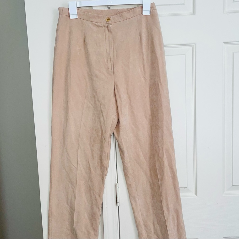 Beautiful Vintage Lana Lee Soft Suede Pants High Waist Neutral Size 8